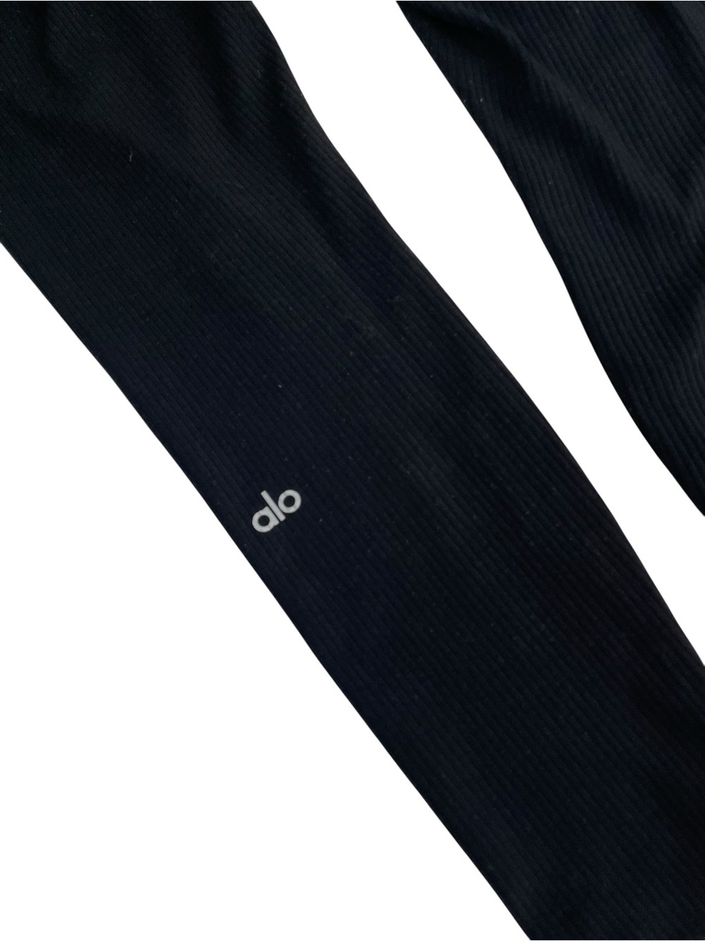 alo Yoga Ribbed High-Waist 7/8 Legging Black S/M - Picture 8 of 11